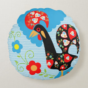The Portuguese Rooster of Barcelos Round Cushion