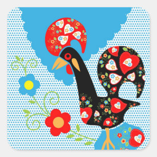 The Portuguese Rooster of Barcelos Square Sticker
