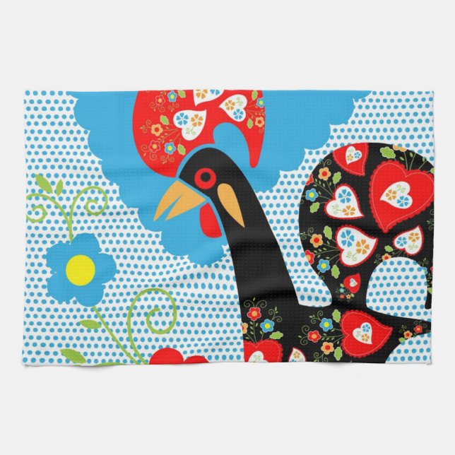 The Portuguese Rooster of Barcelos Tea Towel (Horizontal)