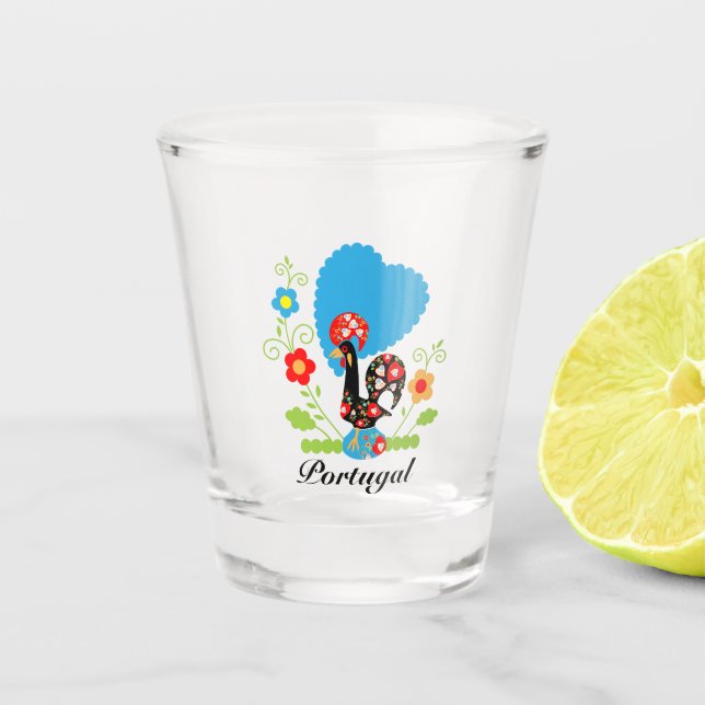 The Portuguese Rooster Shot Glass (Front)