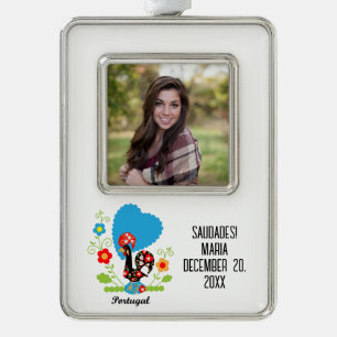 The Portuguese Rooster Silver Plated Framed Ornament