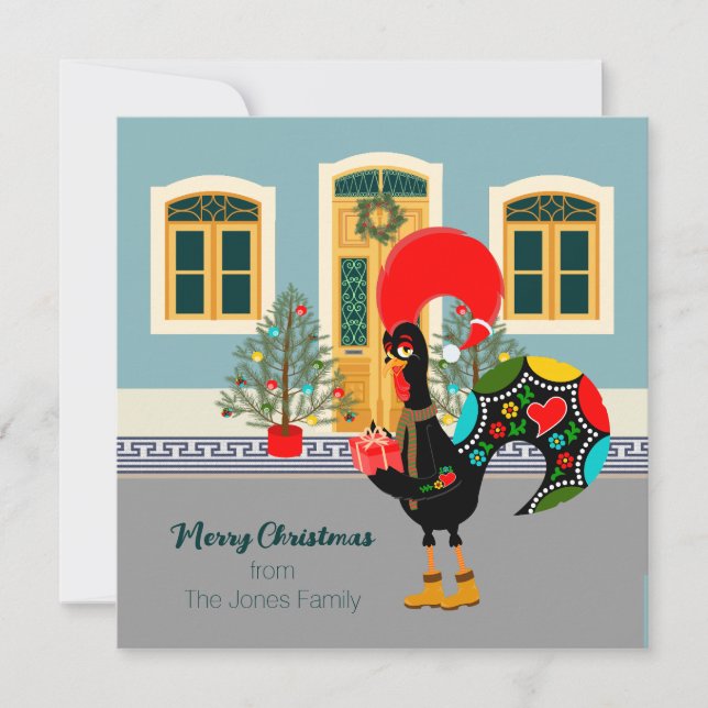 The Portuguese Rooster with a Christmas present (Front)