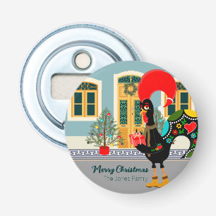 The Portuguese Rooster with a Christmas present Bottle Opener