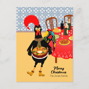 The Portuguese Rooster with a King Cake Postcard
