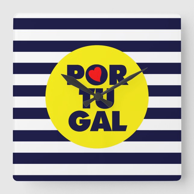 The Portuguese sunshine Square Wall Clock (Front)