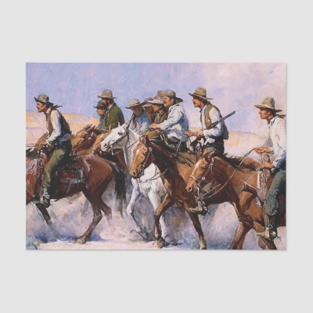 “The Posse” Western Art by WHD Koerner Tissue Paper (Front)