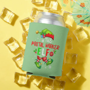 The Postal Worker Elf Christmas Elf Costume Lover Can Cooler