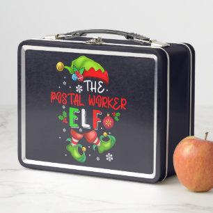 The Postal Worker Elf Christmas Elf Costume Lover Metal Lunch Box