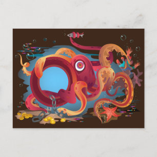 The postcard with octopus picture