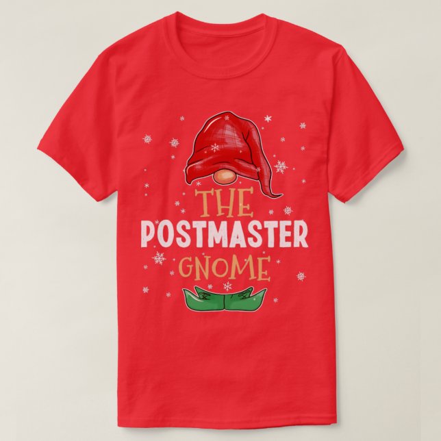The postmaster Gnome Family Matching Christmas Out T-Shirt (Design Front)
