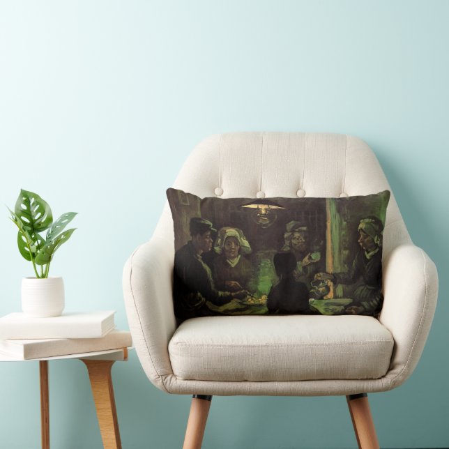 The Potato Eaters by Vincent van Gogh Lumbar Cushion (Chair)
