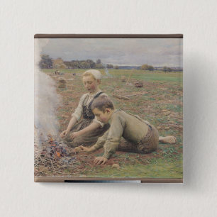 The Potato Gatherers, 1898 15 Cm Square Badge