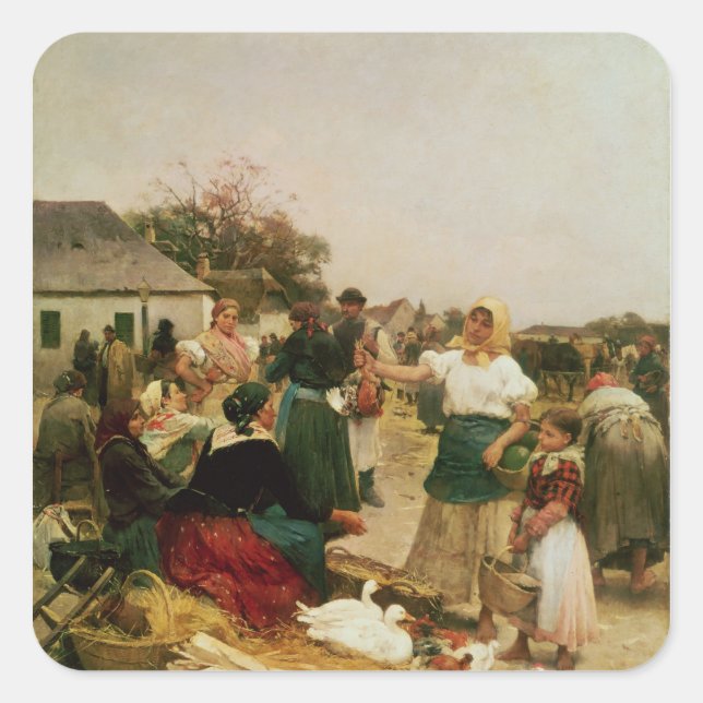 The Poultry Market, 1885 Square Sticker (Front)