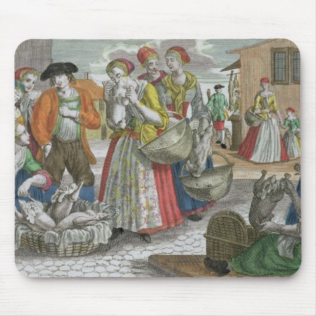 The Poultry Market (coloured engraving) Mouse Mat (Front)