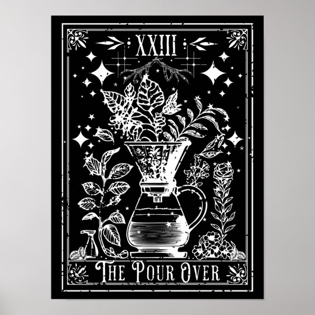 The Pour Over Coffee Tarot Card Poster (Front)