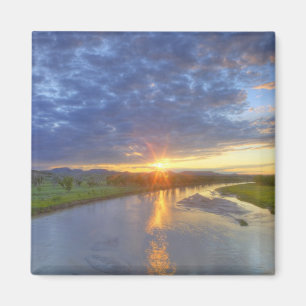 The Powder River catches last light in Custer Magnet