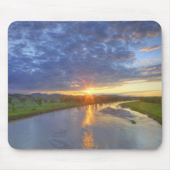 The Powder River catches last light in Custer Mouse Mat (Front)