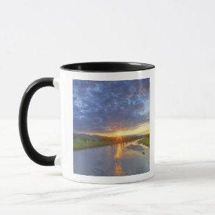 The Powder River catches last light in Custer Mug
