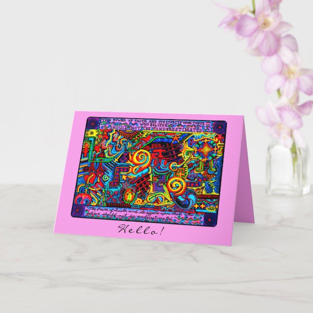 The Power of Faith La Fuerza de la Fe Hello Card (Orchid)