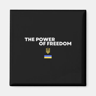 The Power Of Freedom Trident Ukrainian Flag Symbol Magnet