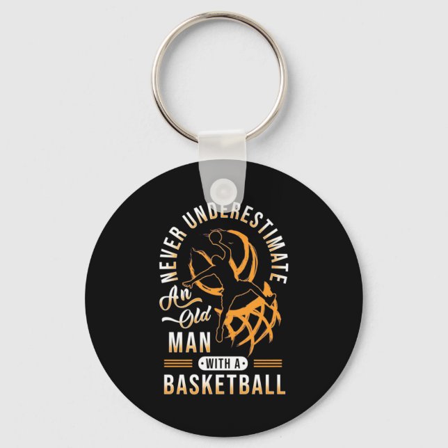 The Power Of Old Man With A Basketball Key Ring (Front)