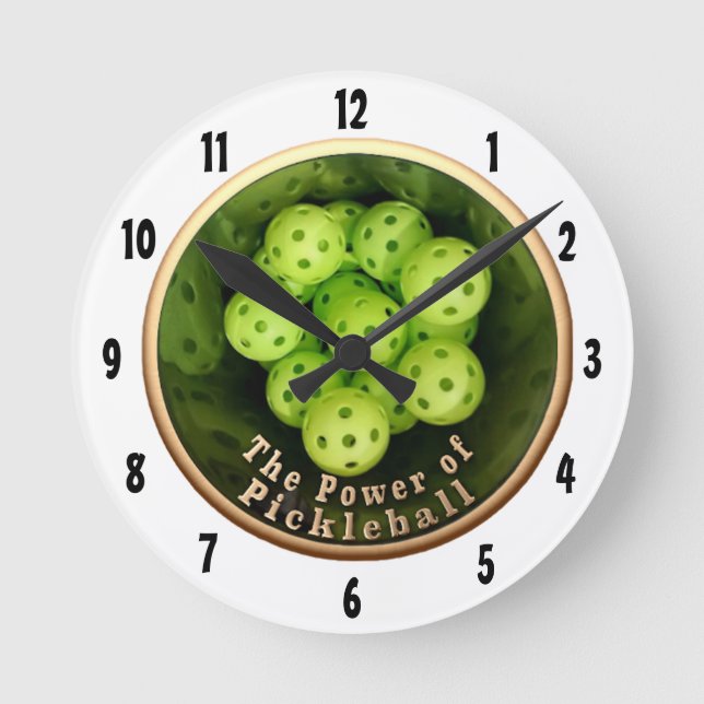 The Power of Pickleball! Round Clock (Front)