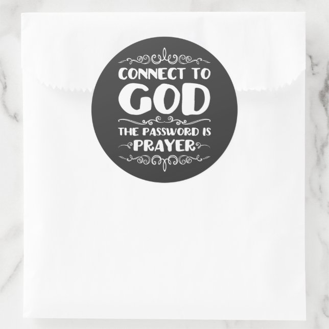 The power of prayer classic round sticker (Bag)