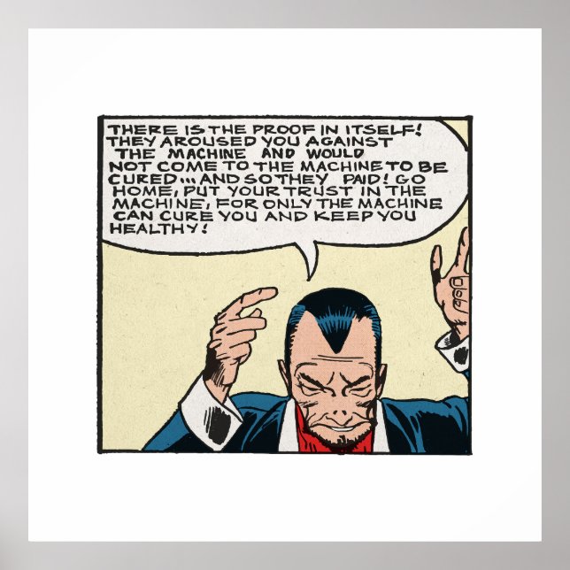 The Power of the Machine Retro Outer Space Comics  Poster (Front)