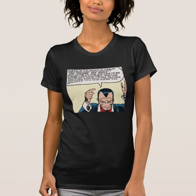 The Power of the Machine Retro Outer Space Comics T-Shirt (Front)