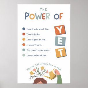 The Power of Yet Boho Classroom Poster