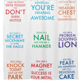 The Power Shower Curtain - Motivational slogans