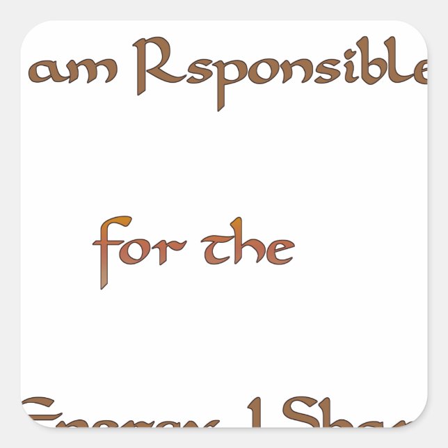 The Power Within: Energy Matters Square Sticker (Front)