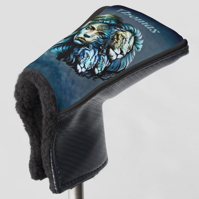 The Powerful Presence of Lions Golf Head Cover (3/4 Front)
