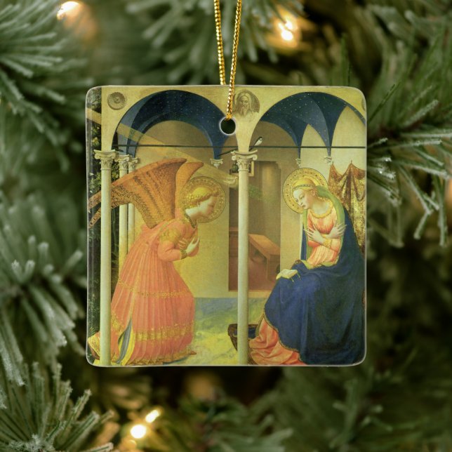 The Prado Annunciation by Fra Angelico Ceramic Ornament (Tree)