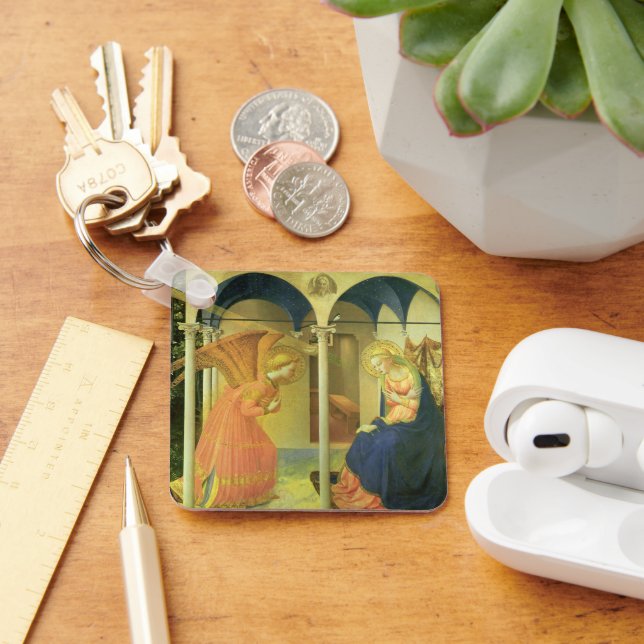 The Prado Annunciation by Fra Angelico Key Ring (Desk)