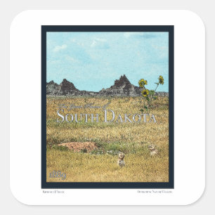 The Prairie Lands of South Dakota Square Sticker