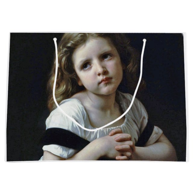 The Prayer, Bouguereau Large Gift Bag (Front)