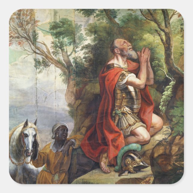 The Prayer of Gideon, cartoon for a tapestry Square Sticker (Front)