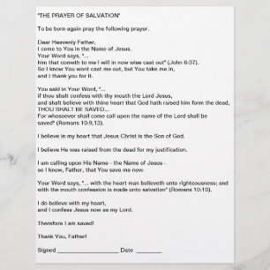 THE PRAYER OF SALVATION FLYER