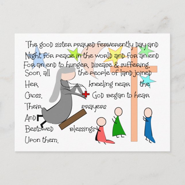 "The Praying Nun"  Story Art Gifts Postcard (Front)