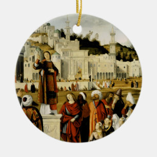 The Preaching of Saint Stephen in Jerusalem Ceramic Tree Decoration