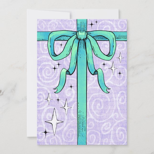 The Present (Green & Purple)  Holiday Card (Front)