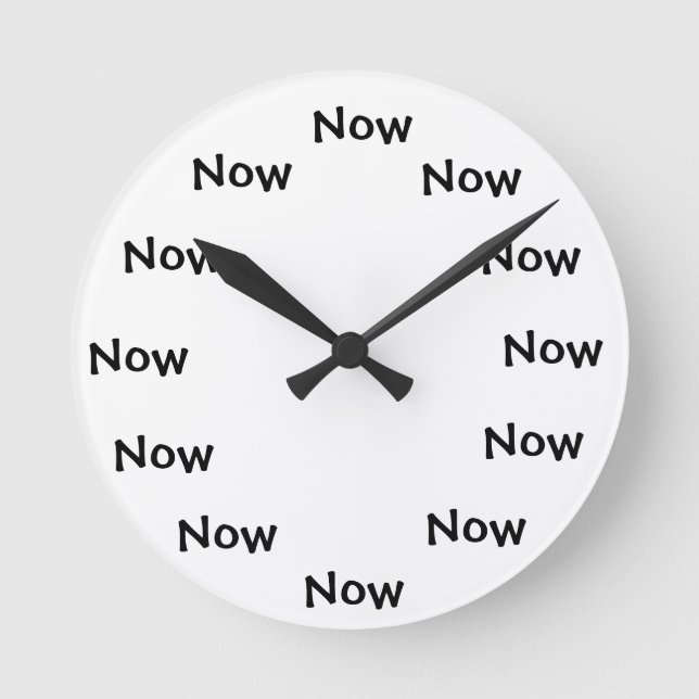 The Present monment... "NOW" Round Clock (Front)