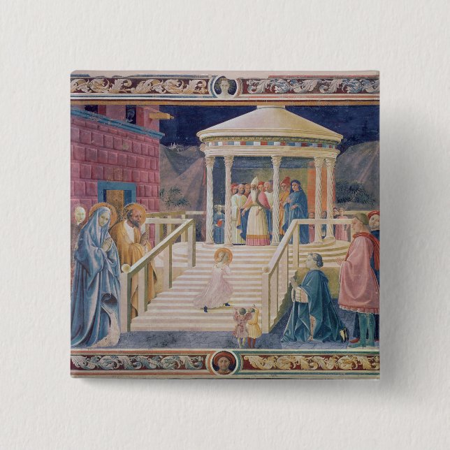 The Presentation of the Blessed Virgin Mary 15 Cm Square Badge (Front)