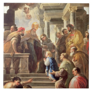 The Presentation of the Virgin at the Temple (oil Tile