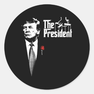 The President Donald Trump Movie Poster Trending M Classic Round Sticker