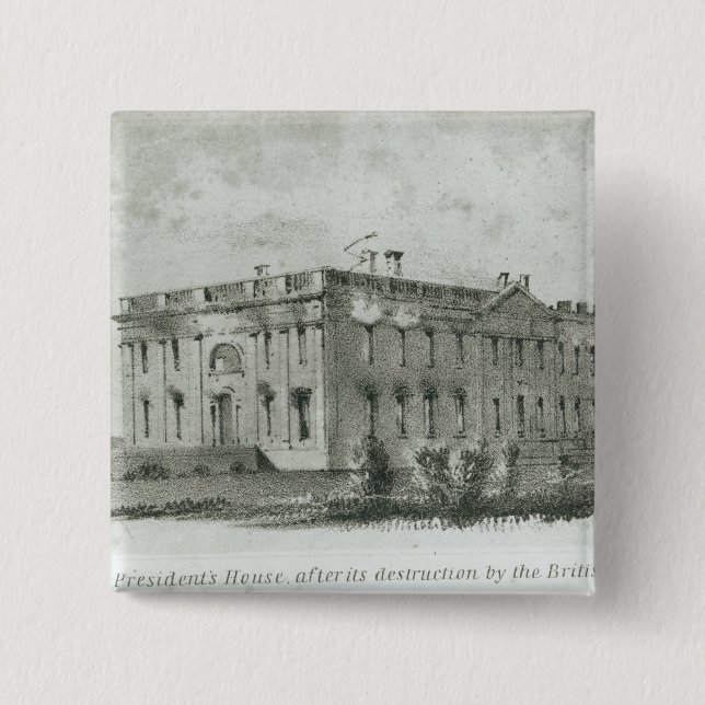 The President's House After its Destruction 15 Cm Square Badge (Front)