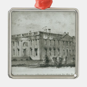 The President's House After its Destruction Metal Tree Decoration