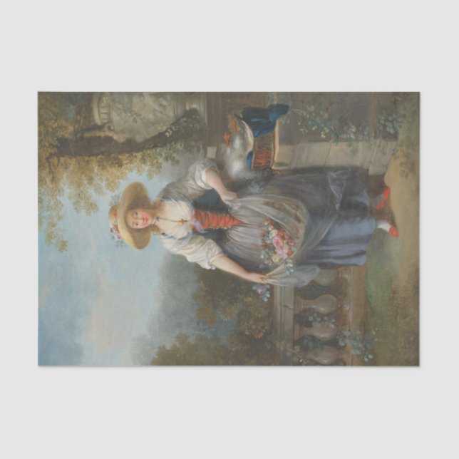 The Pretty Gardener by Jean-Frederic Schall Tissue Paper (Front)