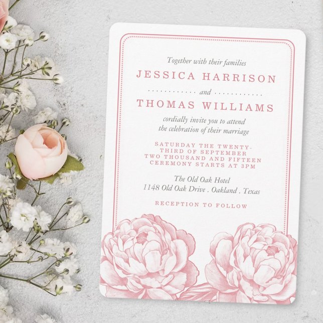 The Pretty Peony Floral Wedding Collection Invitation (Creator Uploaded)